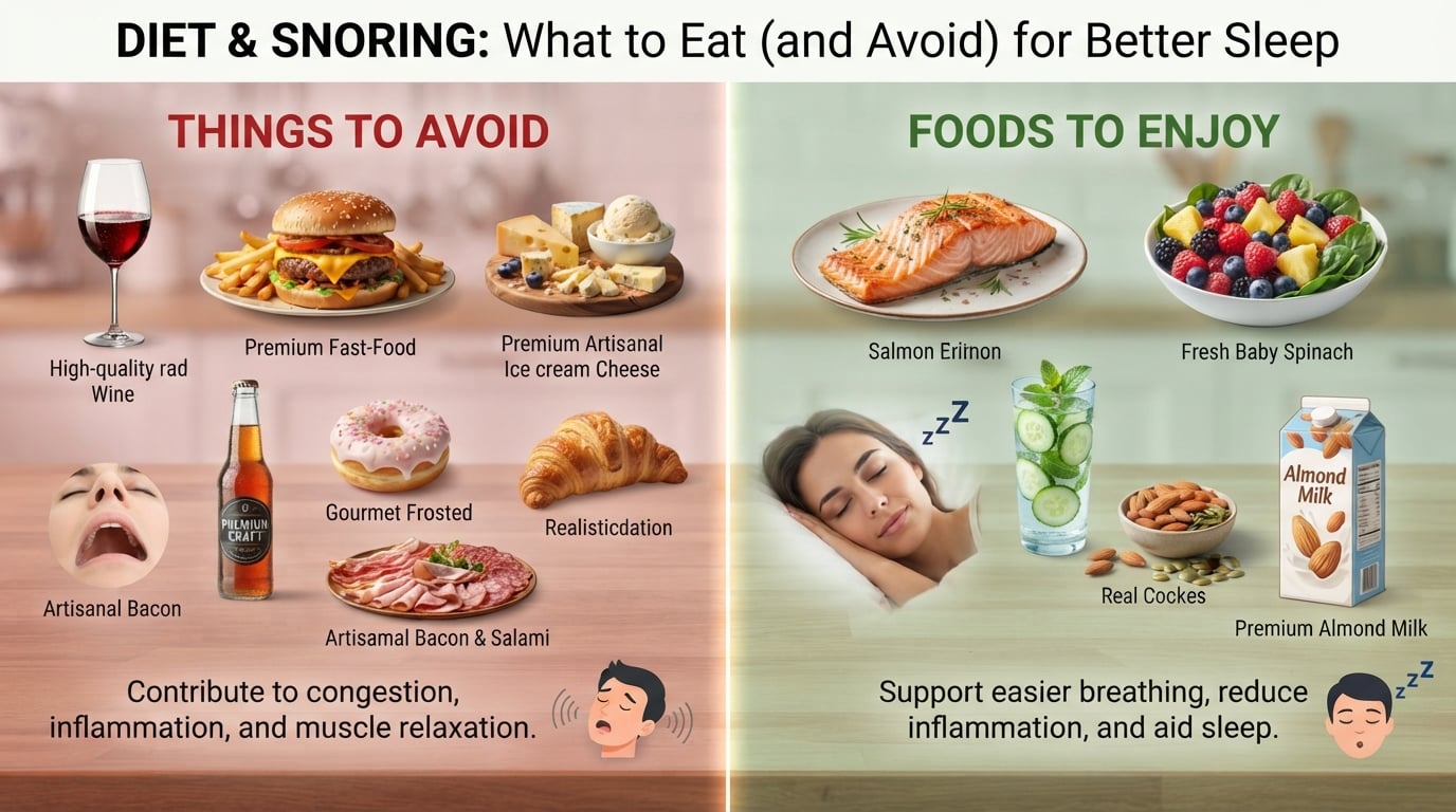Foods that make snoring worse vs food that makes you snore less